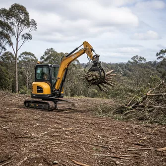 Land clearing for development in Blackwood VIC