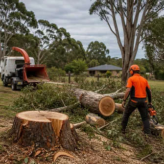 Land clearing for development in Dunnstown, VIC