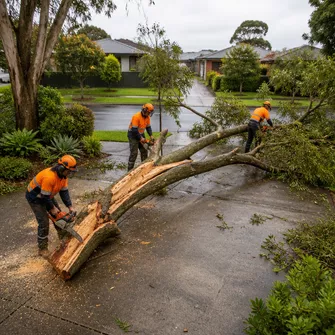 Emergency tree removal after storm in Dunnstown, VIC