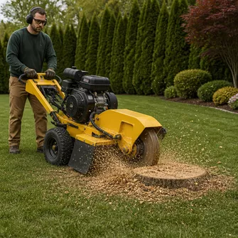Stump grinding after tree removal in Gordon