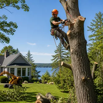 Large tree removal in Meredith